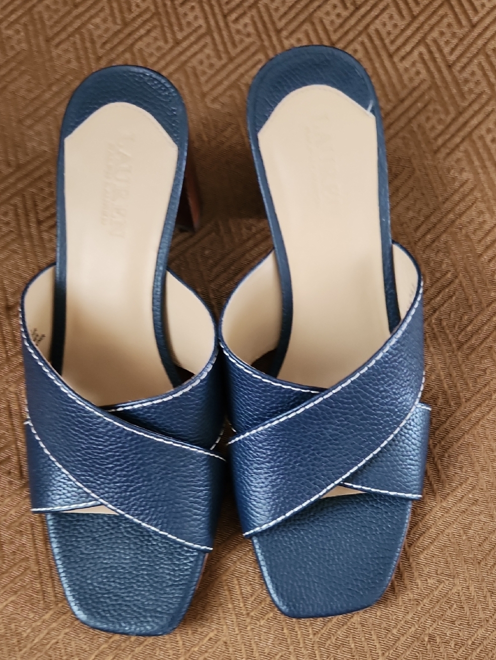 Lauren Ralph Lauren Freddi Women's leather dressy slide sandals. 6B